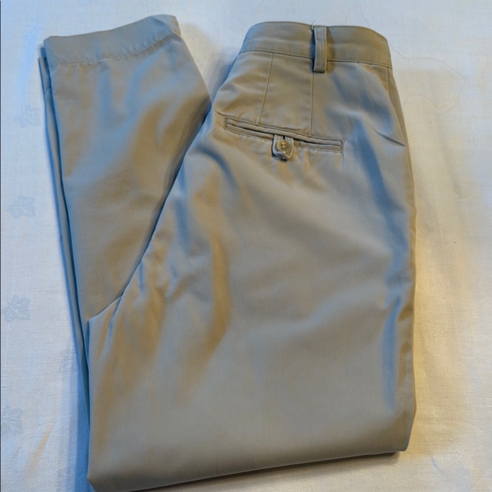 Banana Republic Tan Trousers Smooth Flat-Front Design
